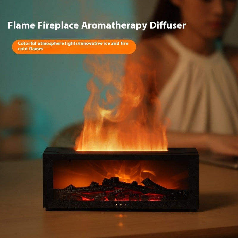Flame Aroma Diffuser – LED Fire Effect Essential Oil Humidifier