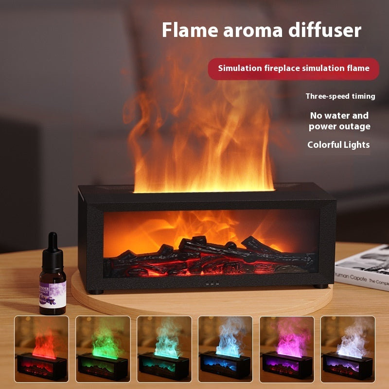 Flame Aroma Diffuser – LED Fire Effect Essential Oil Humidifier