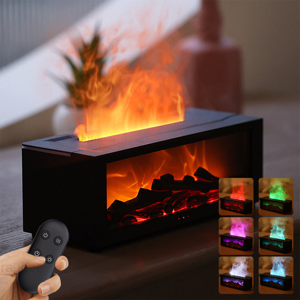 Flame Aroma Diffuser – LED Fire Effect Essential Oil Humidifier